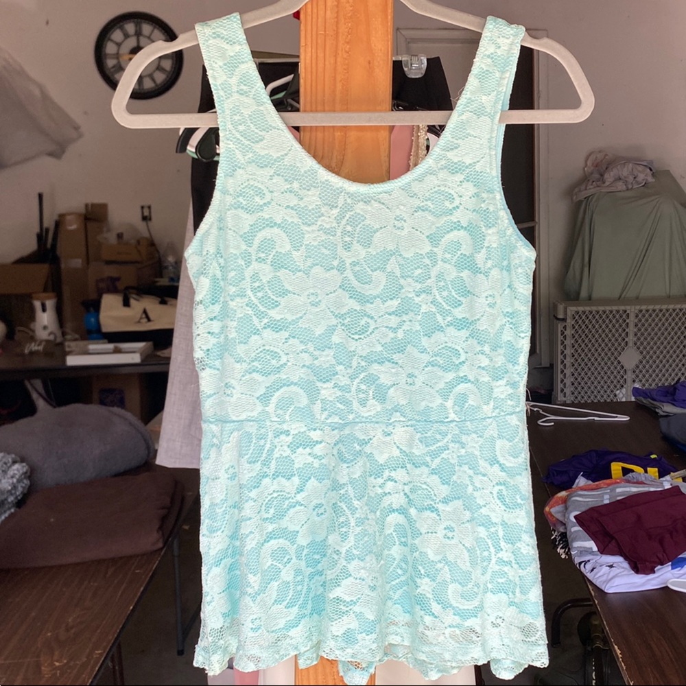 Deb Green Asymmetrical Sleeveless Tank Top